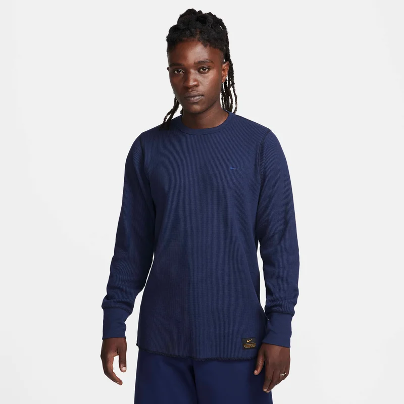 نايكي لايف تيشيرت وافل ثقيل الوزن بأكمام طويلة للرجال