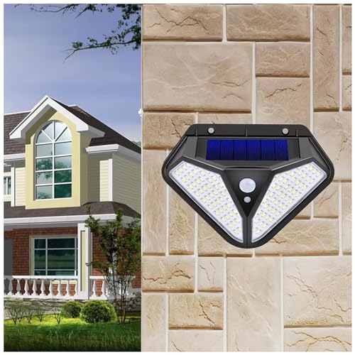 GIGAWATTS GW-602 ‎102 LED Solar Wall Light BIS Approved IP44 Double Sided Exterior Security Night Lamp with 5.5V Panel & 1200 mAh Battery for Outdoor Garden Patio (Pack of 1, Cool White) - Image 4