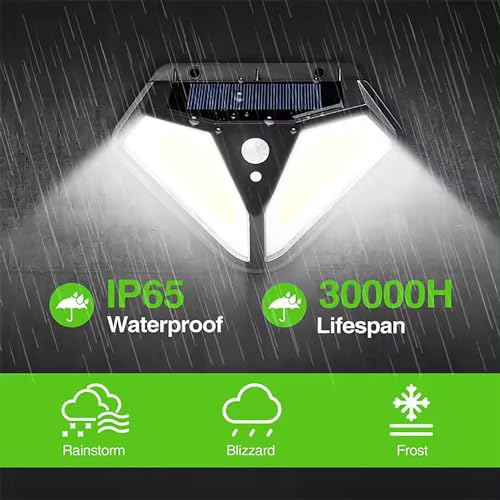 GIGAWATTS GW-602 ‎102 LED Solar Wall Light BIS Approved IP44 Double Sided Exterior Security Night Lamp with 5.5V Panel & 1200 mAh Battery for Outdoor Garden Patio (Pack of 1, Cool White) - Image 5