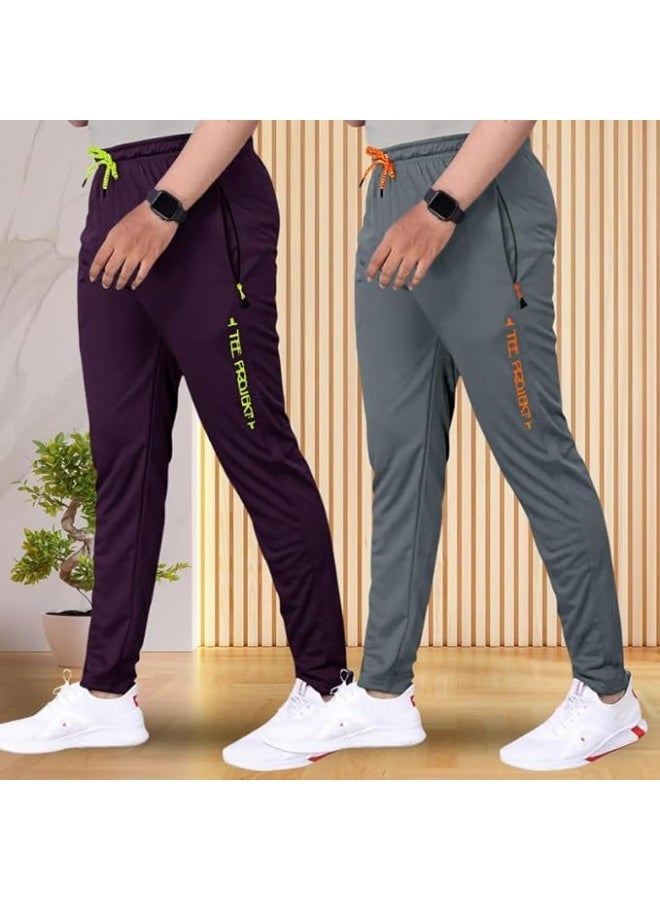 TEE PROJEKT Track Pant for Men Stylish Soild with Pocket Active Wear Pant Yoga Wear (Pack of 2) L - Image 4