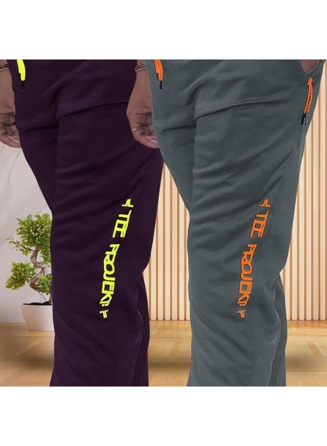 TEE PROJEKT Track Pant for Men Stylish Soild with Pocket Active Wear Pant Yoga Wear (Pack of 2) L - Image 3