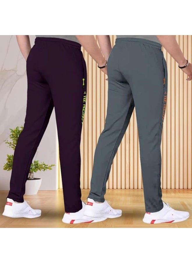 TEE PROJEKT Track Pant for Men Stylish Soild with Pocket Active Wear Pant Yoga Wear (Pack of 2) L - Image 2