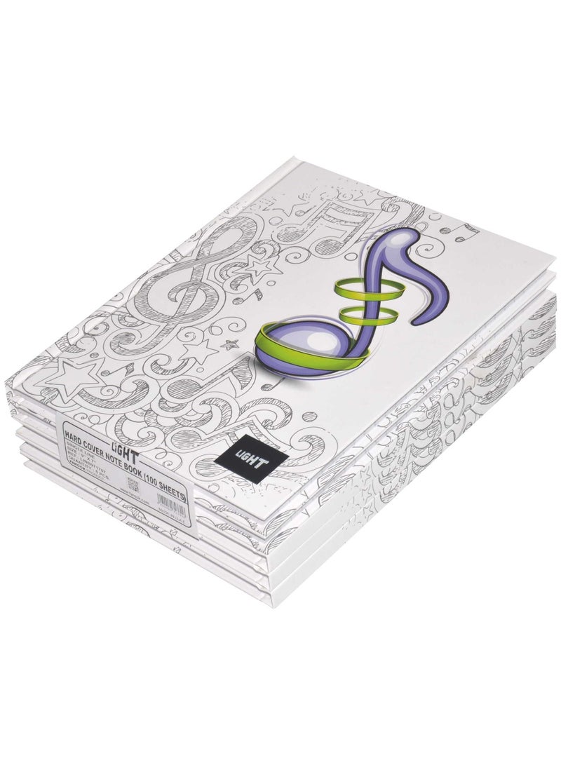 FIS LIGHT Pack of 5  Hard Cover Notebook Single Line,9X7 Inches (22.86 X 20.32 CM),100 Sheets -LINB971707 - Image 1