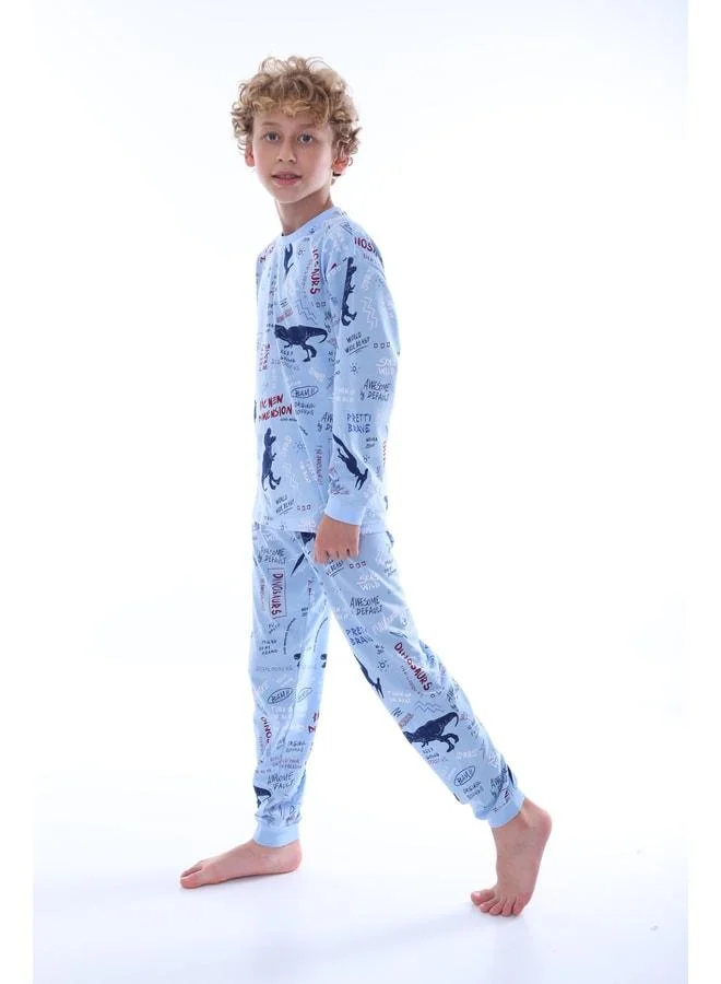 Zuzunga Dinosaur Printed Boys' Pajama Set