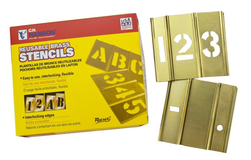 CH Hanson Stencil Set-Numbers 3" Brass 15Pcs. - Image 5