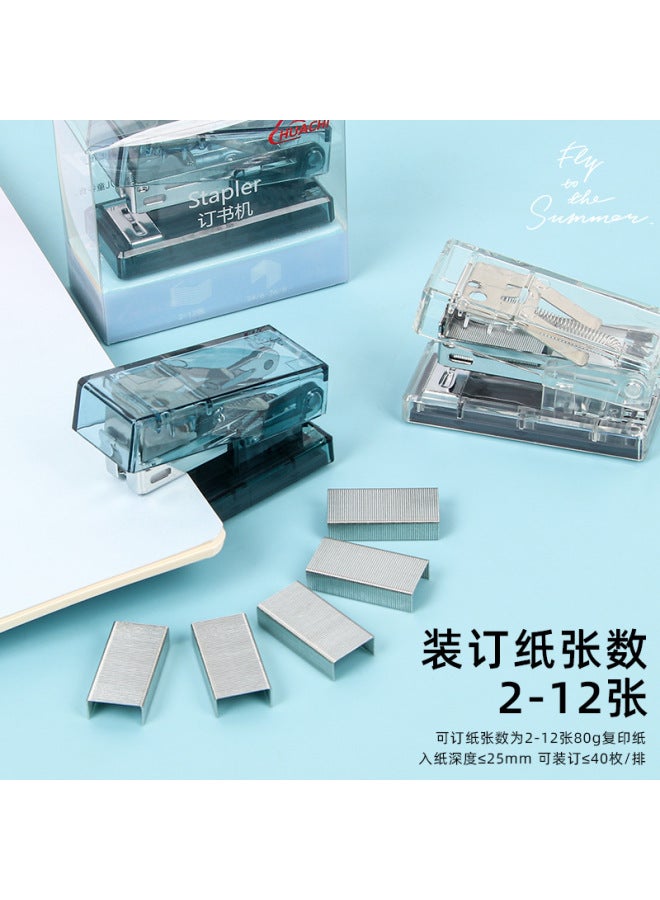 HELPS Transparent Mini Stapler Set Office Minimalist Stapler Student Stationery Data Finishing Stapler - Image 3