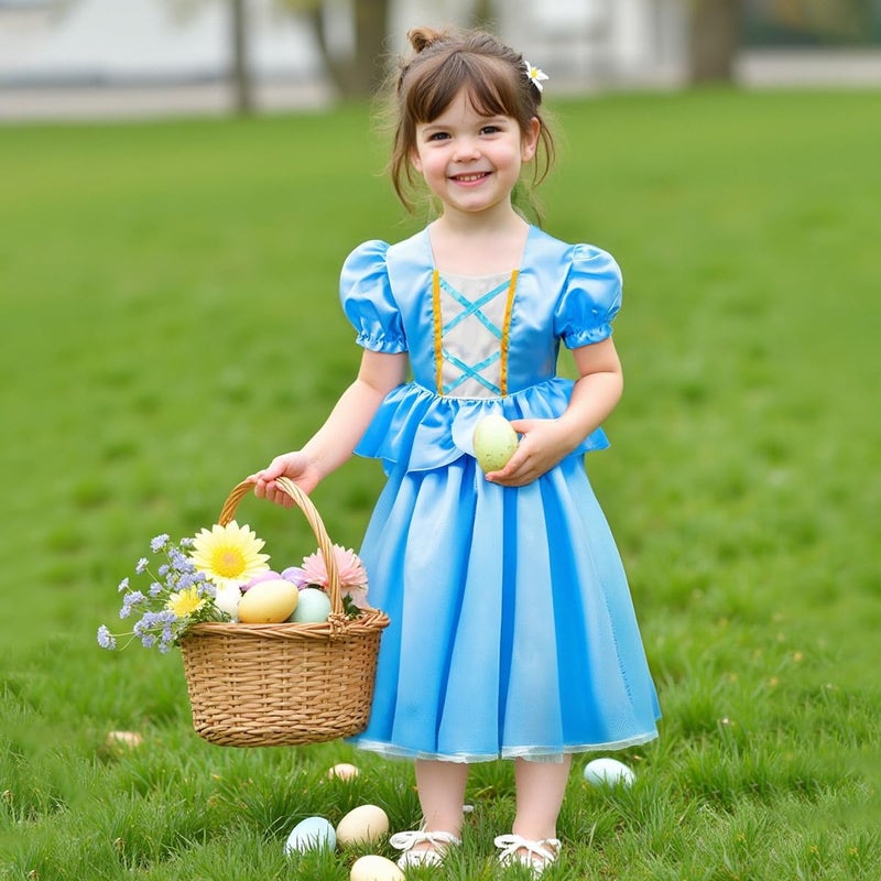 Meland Princess Dress Up for Girls - Dress Up Clothes for Little Girls with Cape, Princess Toys for Girls Age 3,4,5,6 Year Old, Christmas Birthday Gift for Toddler Girls Halloween Role Play - Image 2