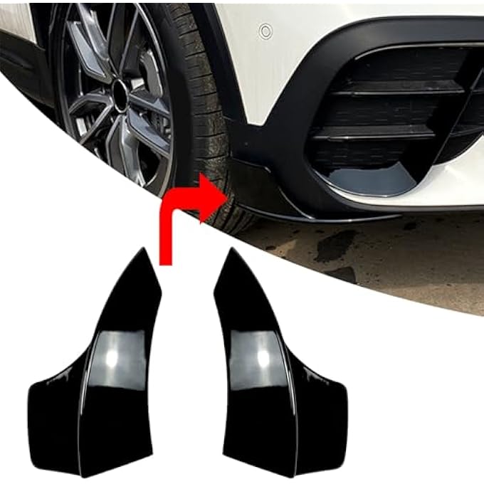FINMOKAL Glossy Black Front Bumper Side Spoiler Splitter Corner Cover Trim Compatible with Benz GLB-Class X247 2020-2022 - Image 2