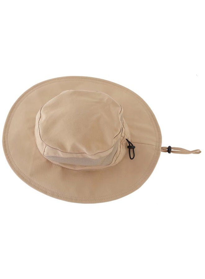 Connectyle Outdoor Kid's Fishing Sun Hat for Boy Adjustable Safari Hat Summer Beach Hat M Khaki, Khaki, 4-6 Years - Image 2