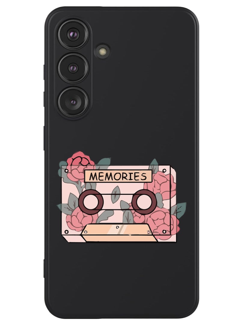 Theodor Protective Slim Fit Case Liquid Silicone Cover with Full Body Protection Anti-Scratch Shockproof Case For Samsung Galaxy S24 Plus (Black) - Memories - Image 1