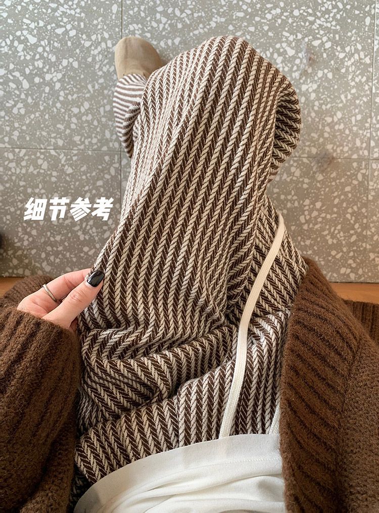 Vertical Stripe Woolen Pants Womens Spring and Autumn 2025 New Korean Style Casual Retro Lazy Dumping Straight Leg Pants brown stripes [good quality]] 