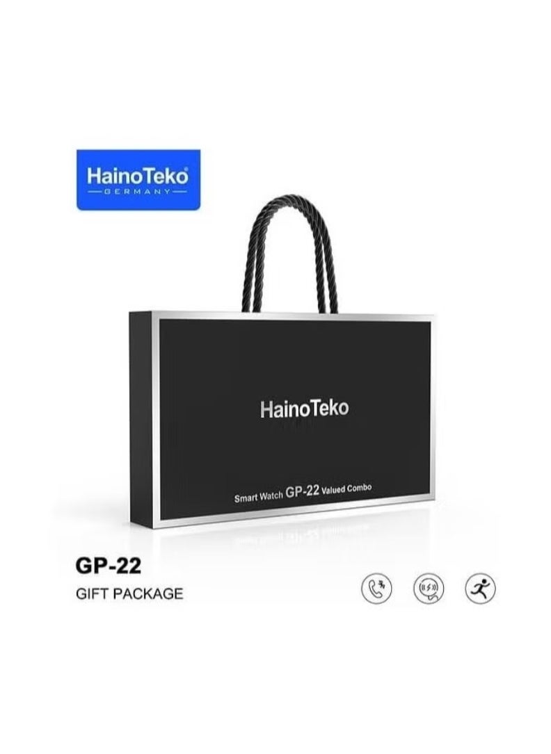HainoTeko - 🕒 GP 22 Smart Watch Gift Box for Men & Boys – Includes Stylish Sunglasses, Classic Belt, High-Quality Neckband, and Fitness Tracker Smart Watch – Ideal Gift Set for Birthdays, Anniversaries & Special Occasions – Elegant & Practical All-in-One Combo 🎁 - Image 1