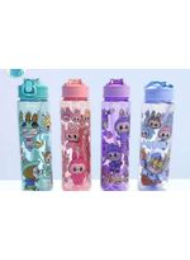 900ml Large Cartoon Water Bottle - Tight Lid & Easy Carry (Multicolor) 1 Piece - Image 1