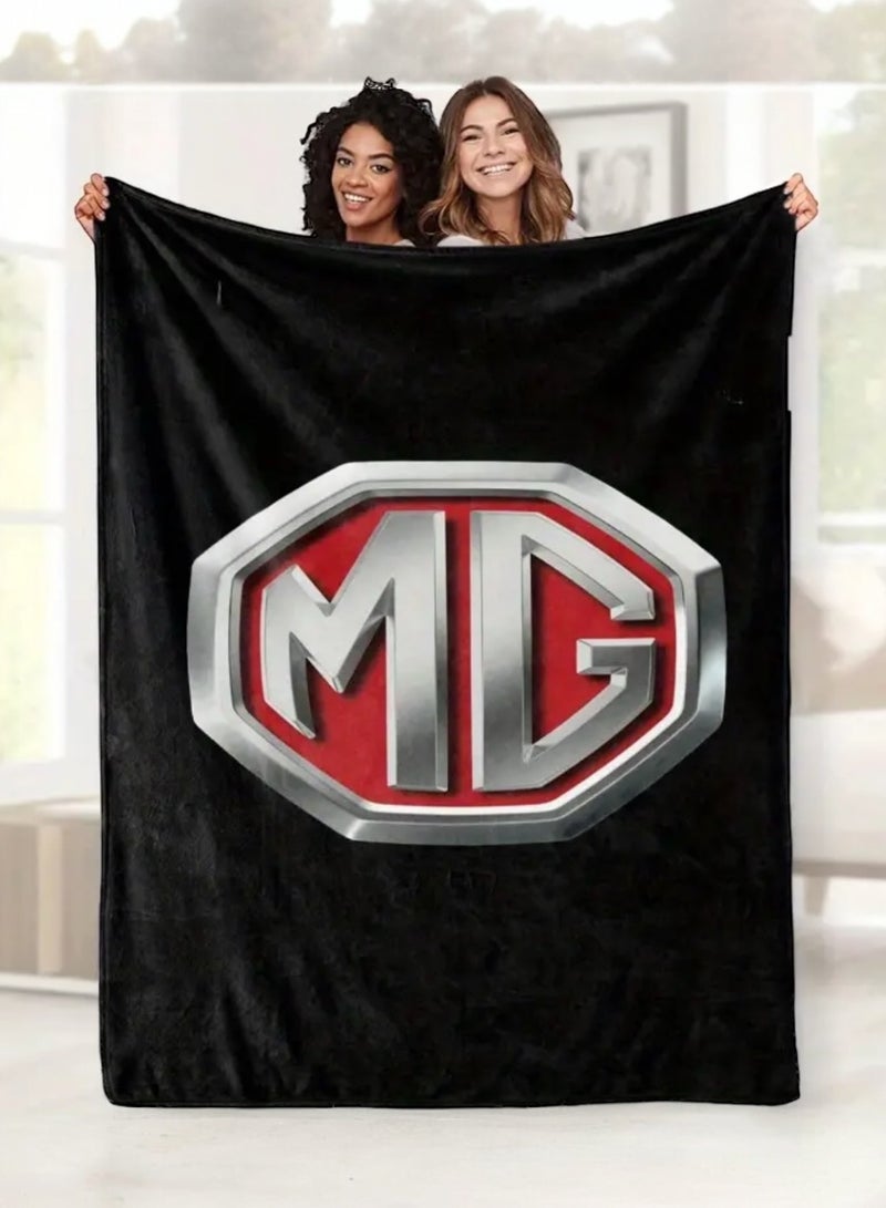 ام جي بطانية فاخرة بطبعة شعار إم جي عملية ومثالية لكل المواسم مقاس 130*150 سم - Image 1