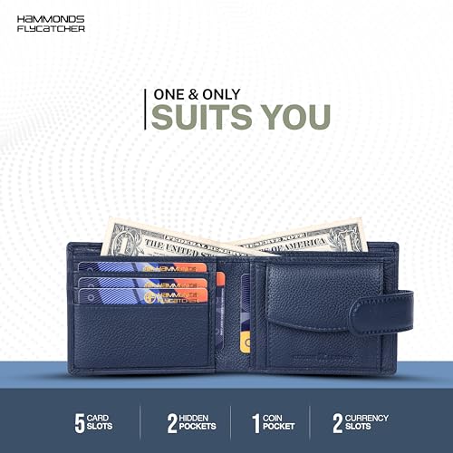 HAMMONDS FLYCATCHER Wallet for Men Leather Original, Mens Wallet, Leather Wallets for Men Stylish, Bi-Fold Wallets for Man, 5 Card Slots, Easy Access Card Slots, Coin Pocket, Gift for Mens - Blue - Image 5