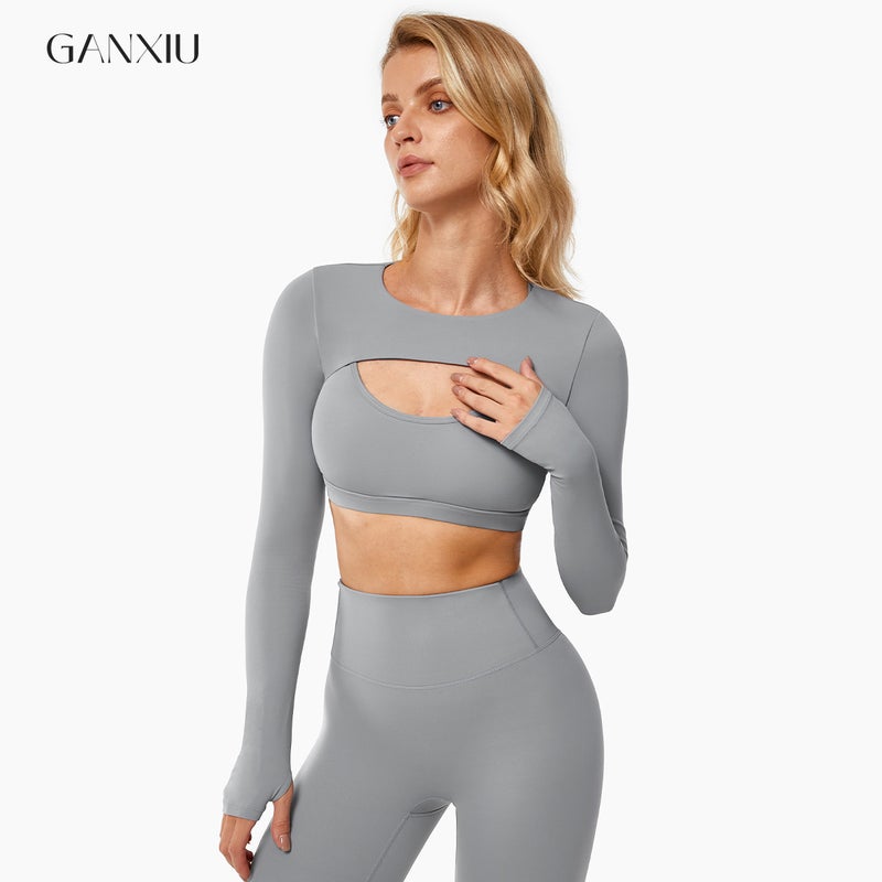 Ganxiu Sport Long Sleeve Yoga Top Quick Dry Fitness Running Top 8347 - Image 4