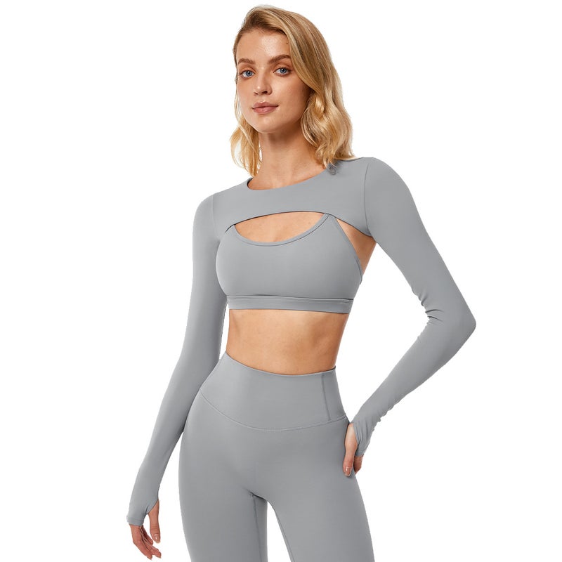 Ganxiu Sport Long Sleeve Yoga Top Quick Dry Fitness Running Top 8347 - Image 1