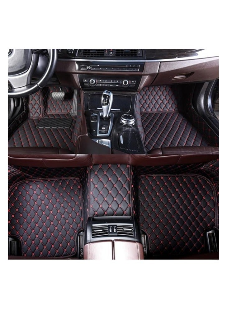 وينكا حصيرة أرضية قاعدية متوافقة مع هوندا أكورد 2018-2022 PVC جلدية حصيرة حصيرة القدم غير القدمين متوفرة لون الطقس (باللون الأسود الأحمر) - Image 2