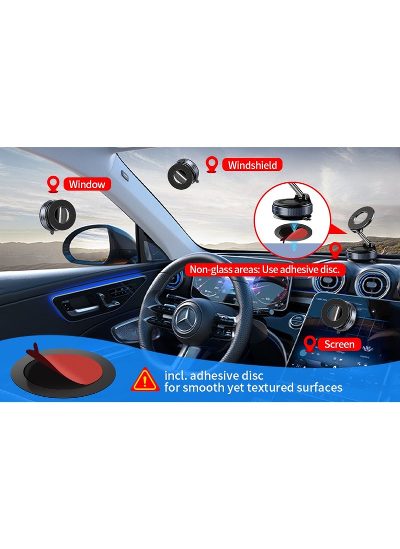 Generic - Magnetic Phone Mount 360° Rotatable Suction Holder, MagSafe Compatible for iPhone & Android Devices Suited for Applications in Car, Kitchens, Mirrors, Gyms, and Other Smooth Surfaces  Taking Selfies and Videos Anytime Anywhere - Image 1