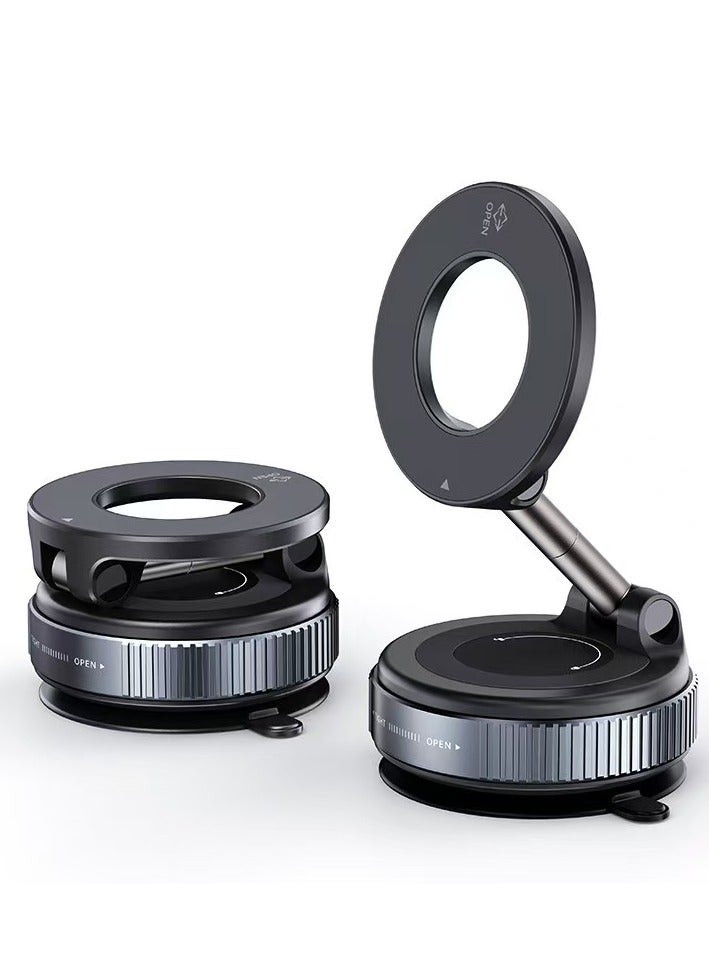 Vacuum Magnetic Phone Holder Mount 360° Rotation, Magnetic Car Mobile Holder Magnetic Phone Holder Suitable for Car, Kitchen, Mirror, Gym, Other Smooth Surface, Easy to Take Selfies and Videos, MagSafe Compatible for iPhone & Android Devices - Image 2