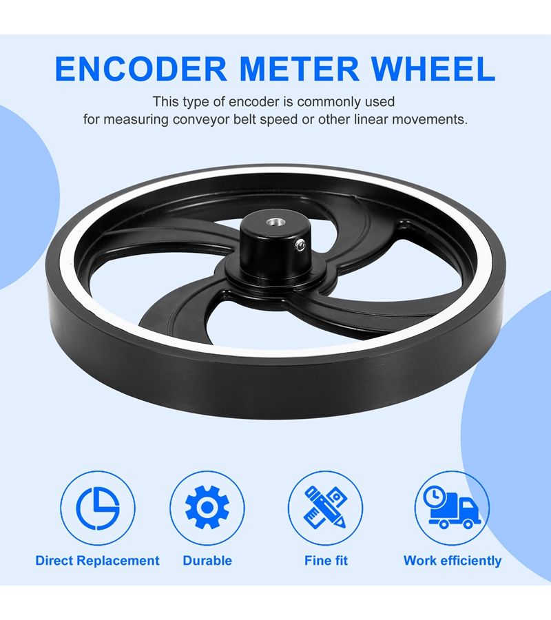 500mm Black Aluminum Rubber Measuring Encoder Meter Wheel For Industrial Encoder Accessories 6mm - Image 5