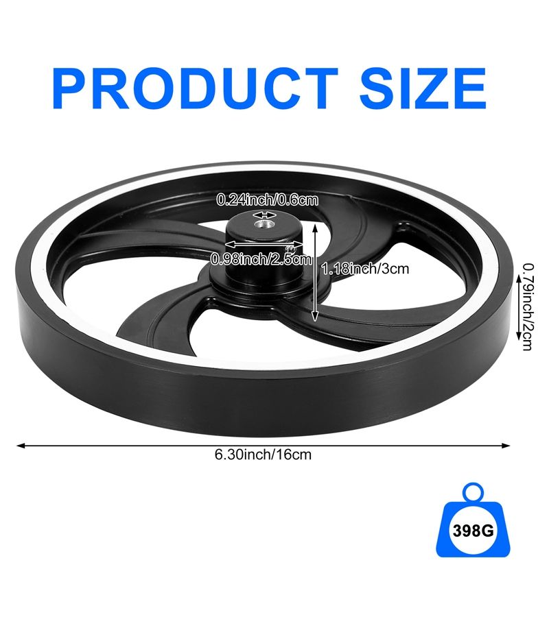 500mm Black Aluminum Rubber Measuring Encoder Meter Wheel For Industrial Encoder Accessories 6mm - Image 3