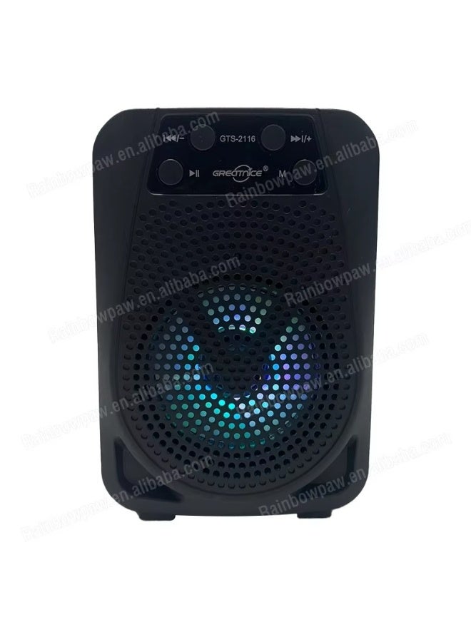 قريت نايس مكبر صوت لاسلكي بتقنية البلوتوث - مكبر صوت محمول مزود بإضاءة LED وصوت جهير عميق وصوت قوي وخيارات اتصال متعددة للاستخدام الداخلي والخارجي GTS-2116 - Image 4