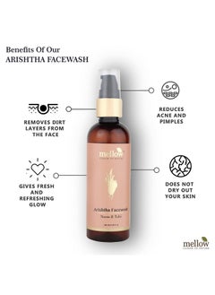 MELLOW Herbals Ayurvedic Arishtha Facewash With Aloe Vera & Tulsi | For Fresh & Moisturized Skin | Heals Acne And Oily Skin | Ayush Certified | Gmo, Paraben And Sulphate Free - 100Ml  - Image 2