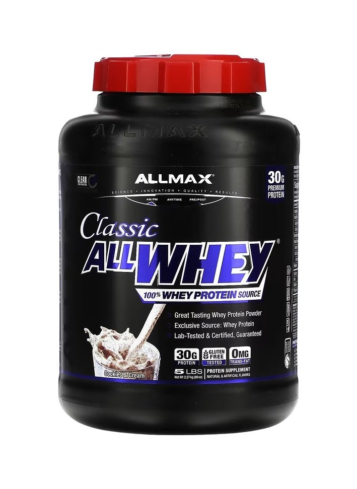 Allmax - ALLMAX Classic All Whey 5 lbs Cookies & Cream Flavor 49 Serving - Image 1