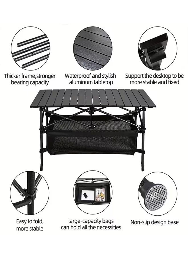 بيوينتي طاولة التخييم المحمولة ، طاولة قابلة للطي واسعة مع أكياس التخزين ، طاولة قابلة للطي من الألومنيوم ، 16 مكونات 95 * 55 * 50 طاولة قابلة للطي للتخييم في الأماكن الداخلية ، في الهواء الطلق ، التخييم ، الشاطئ ، الفناء الخلفي ، الشواء ، الحزب ، الفناء ، النزهة - Image 3