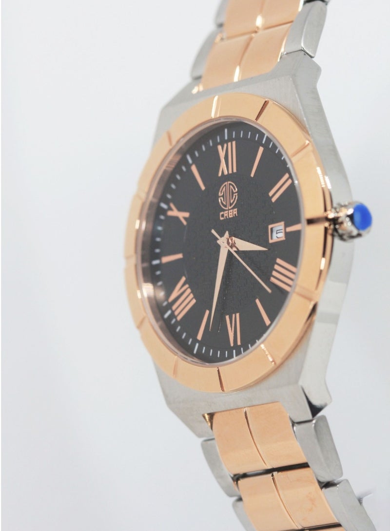 CABA Men's Watch, Elegant Design, Display Date, Distinctive and Attractive Color, Stainless Steel, Silver&Copper - 3106890M-3 - Image 4