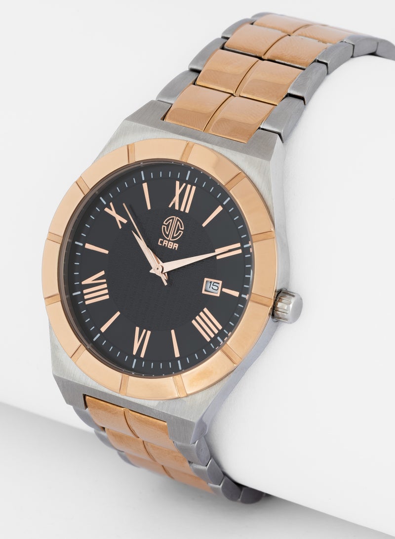 CABA Men's Watch, Elegant Design, Display Date, Distinctive and Attractive Color, Stainless Steel, Silver&Copper - 3106890M-3 - Image 1