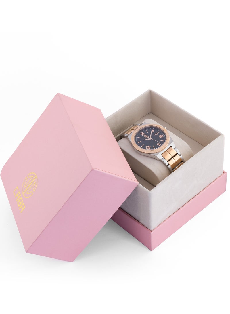 CABA Men's Watch, Elegant Design, Display Date, Distinctive and Attractive Color, Stainless Steel, Silver&Copper - 3106890M-3 - Image 3