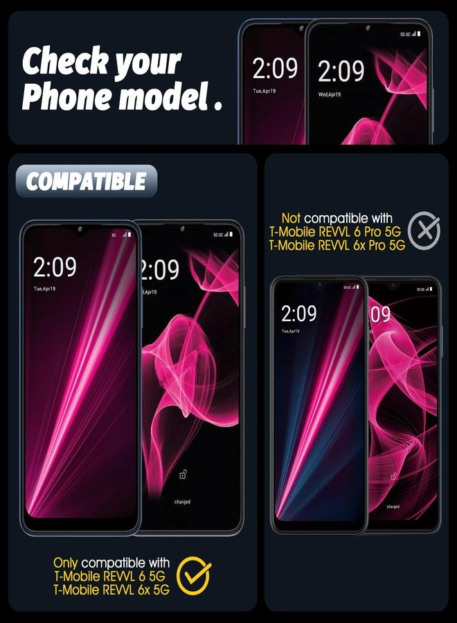 Orzero (4 Pack) Orzero Tempered Glass Screen Protector Compatible for T-Mobile REVVL 6x 5G/REVVL 6 5G 6.52 inch Protector De Pantalla High Definition Bubble Free Anti-Scratch (Not for 6x Pro/6 Pro 6.82 inch) - Image 2