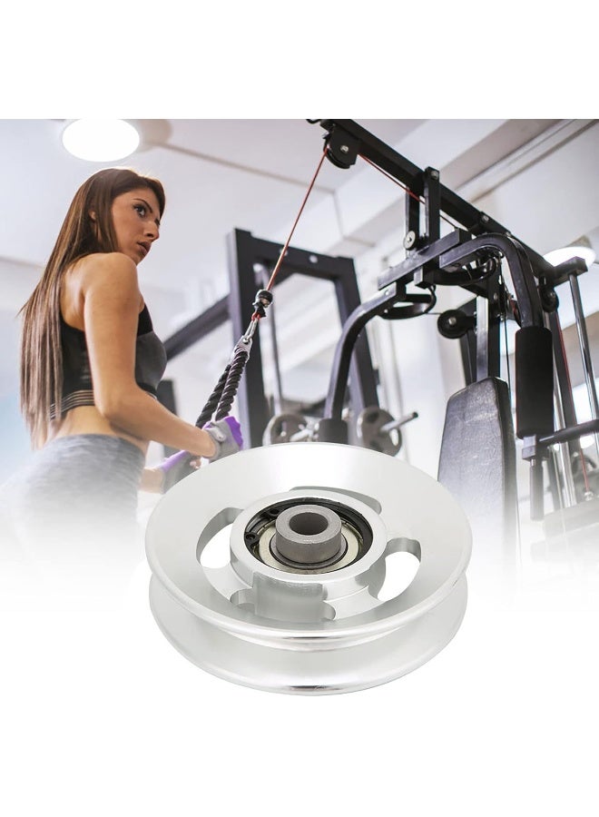 POCREATION Gym Pulley Wheel Pulley Pulley Wheels With Bearings, Pulley Aluminium Alloy Fitness Pulley Wheel Home Gym Attachments Part Universal Bearing Pulley, Pulley For Exercise Strength Training (90mm in Diameter) - Image 3