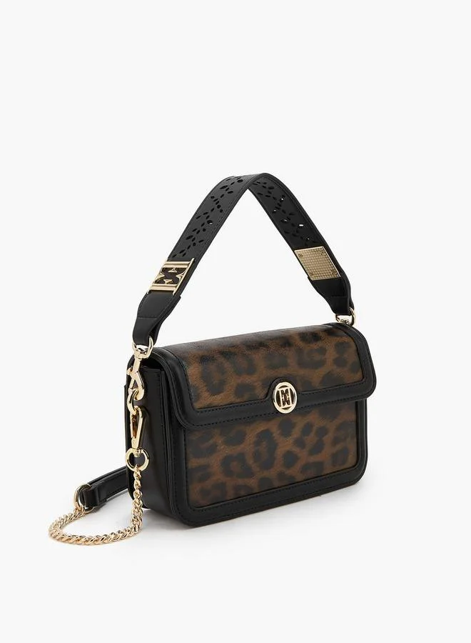 ELLE Animal Print Crossbody Bag with Detachable Strap
