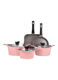 8-Piece Durable Non-Stick Aluminium Coated Cookware Set Multicolor 17 x 38.5 x 61 cm TULIP 8P