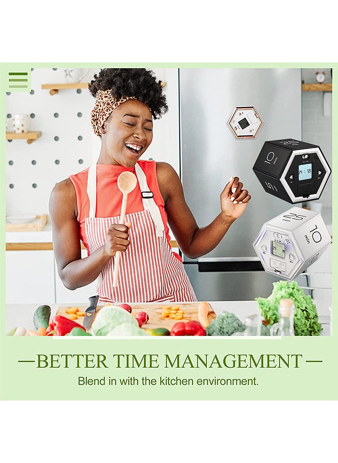 Generic - Hexagon Digital Clock Timer Magnetic Cubes Timer Kitchen Hexagon Flip Timer for Studying Cooking Exercising Easy To Use Magnetic Flip Focus-timer - Image 1