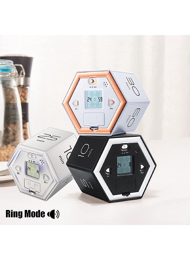 Generic - Hexagon Digital Clock Timer Magnetic Cubes Timer Kitchen Hexagon Flip Timer for Studying Cooking Exercising Easy To Use Magnetic Flip Focus-timer - Image 1