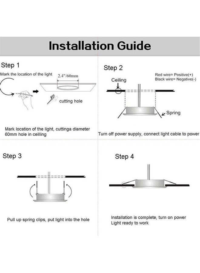 Loquat 10W LED Recessed Lighting Downlight With Ir Remote Control White 16x5x16centimeter - Image 4