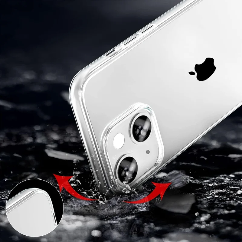 Bluepeak  BluePeak iPhone 14 Plus Case, Shockproof Bumper Phone Cover, Anti-Yellowing Clear Back Compatible with iPhone 14 (Clear)  | Best Price UAE
