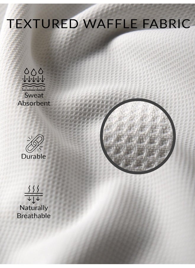 Beyoung - White Half Sleeve Waffle Shirt for Men - Image 1
