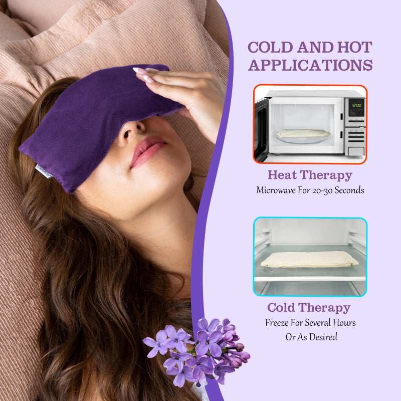 Hihealer Lavender Eye Pillow, Weighted Mask for Sleep, Yoga, Meditation, Aromatherapy Moist Heat Mask Relaxation Gifts for Women and Moms (Purple) - Image 5