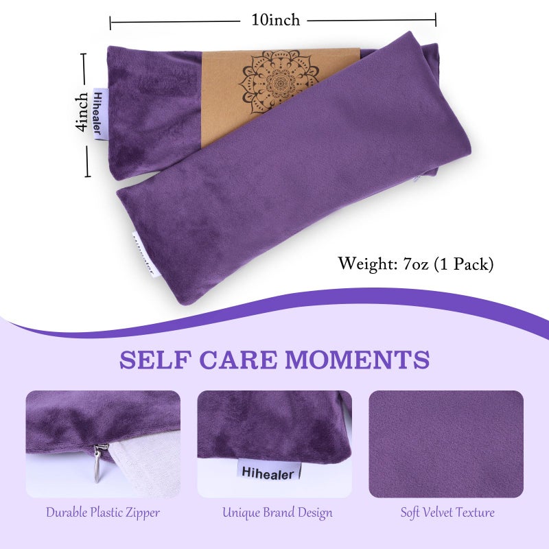Hihealer Lavender Eye Pillow, Weighted Mask for Sleep, Yoga, Meditation, Aromatherapy Moist Heat Mask Relaxation Gifts for Women and Moms (Purple) - Image 3