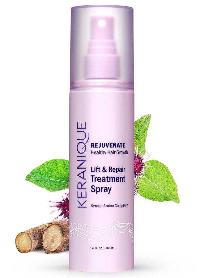 Keranique Lift and Repair Treatment Spray, Keratin Hair Treatment Instant Volume and Body Amino Complex, Free of Sulfates, Dyes and Parabens, Unscented, 3.4 Fl Oz, 1 pack (40041-3.4 fl. oz.) - Image 1