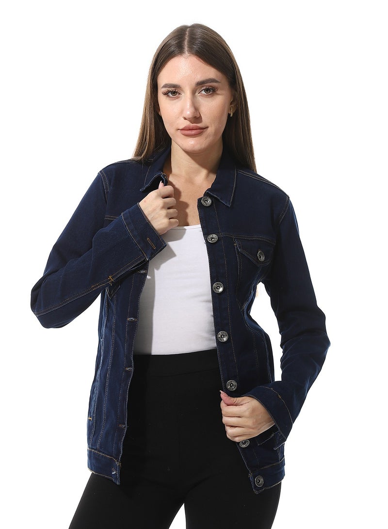 Andora Casual Long Sleeves Denim Jacket - Image 1