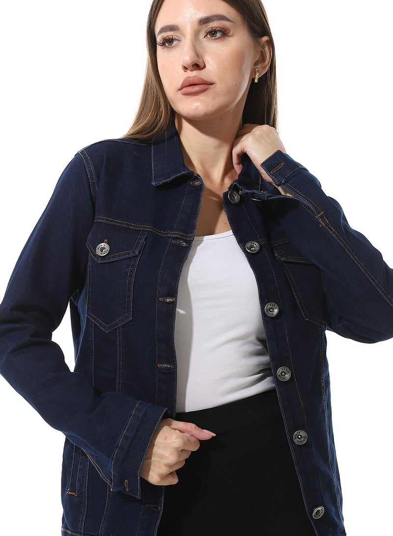 Andora Casual Long Sleeves Denim Jacket - Image 4