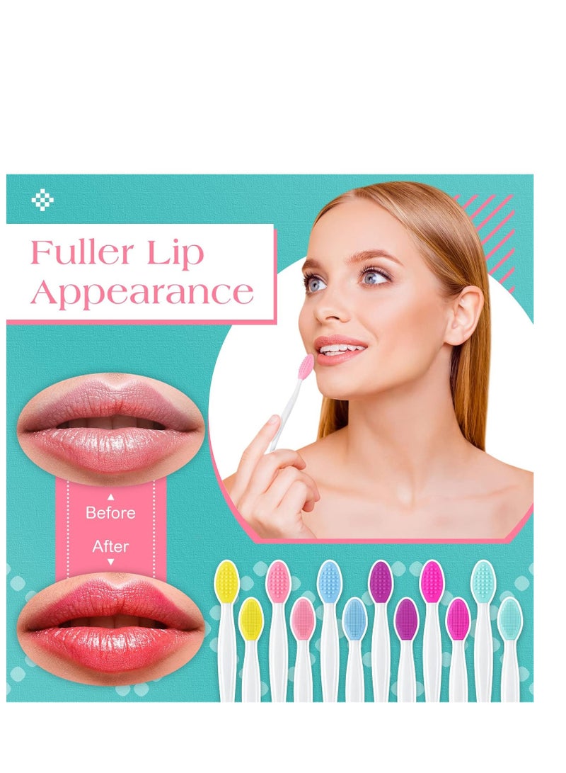Newtay 100 Pieces Lip Scrub Brushes Double Sided Silicone Exfoliating Lip Brush with Container Soft Silicone Face Lips Cleaning Tool Silicone Lip Scrubber for Plump Smoother Lip Appearance Multi-colored  - Image 4