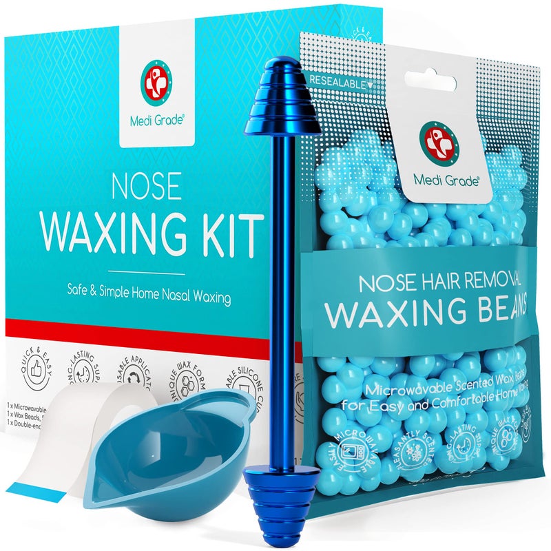 Medi Grade Nose Hair Removal Kit for Men and Women with Reusable Wax Stick 176 oz Ecofriendly Set for Removing Unsightly Itchy Nose Hairs Includes Beads Tape and Bag