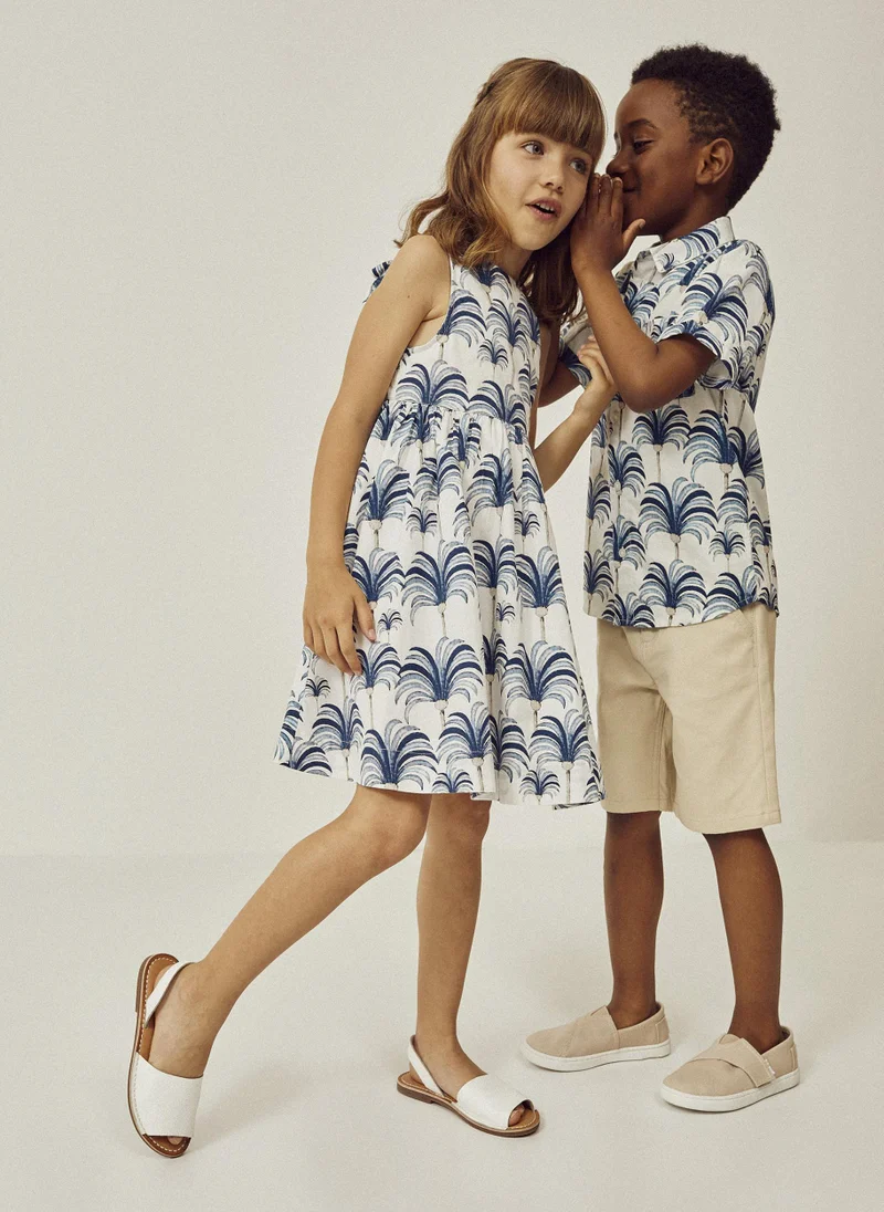 Zippy Zippy Cotton Dress For Girls Palm Trees